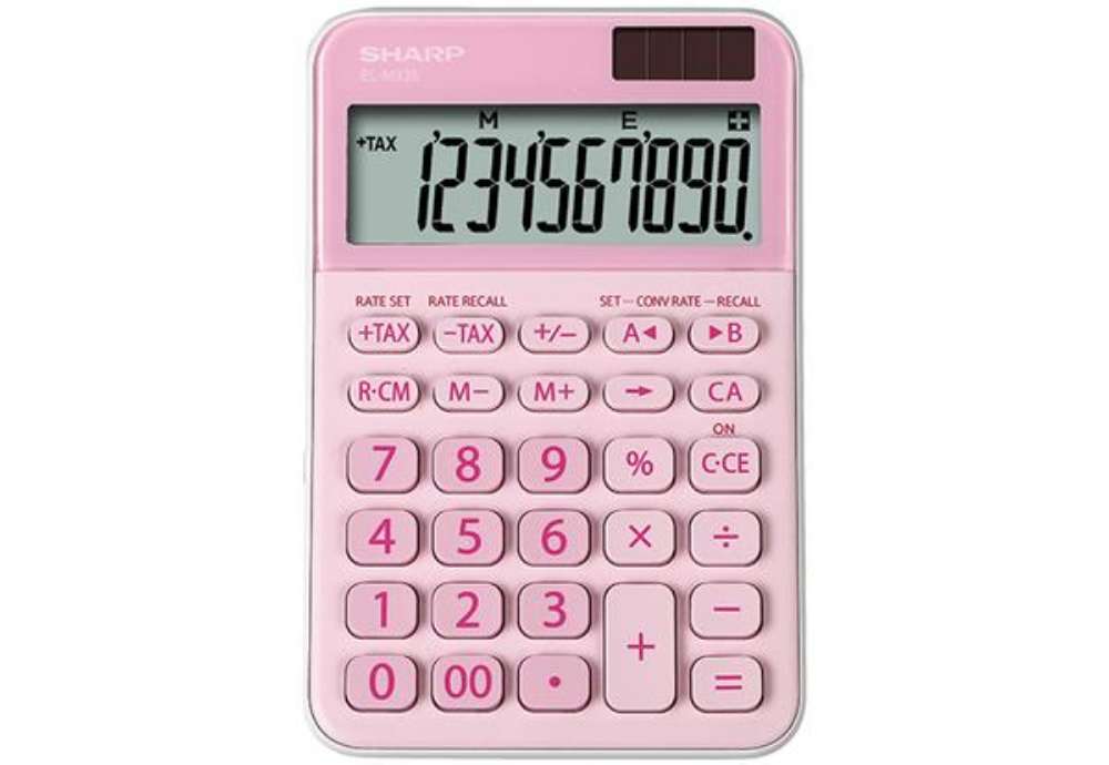 Immagine di Sharp - Calcolatrice da tavolo EL M335 - 10 cifre - rosa - ELM335 BPK