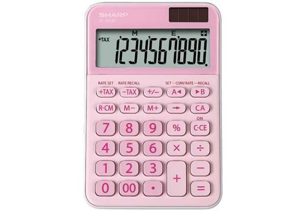 Immagine di Sharp - Calcolatrice da tavolo EL M335 - 10 cifre - rosa - ELM335 BPK