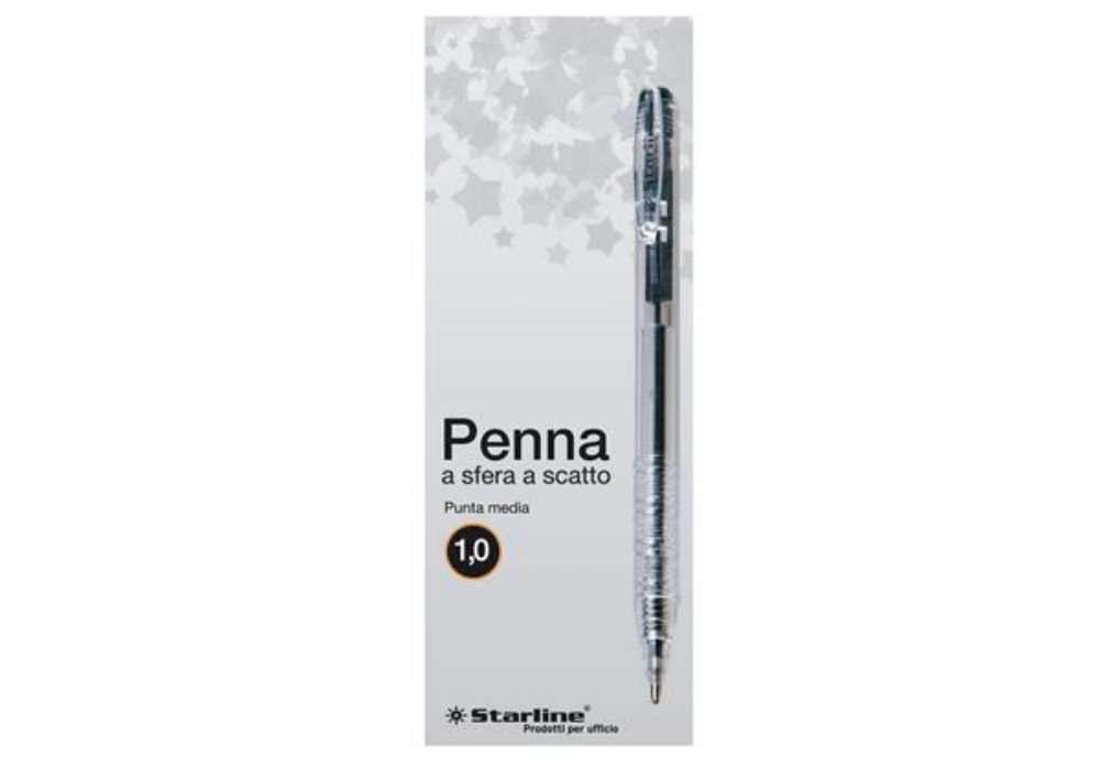 Immagine di Penna a sfera a scatto - punta 1,0mm - nero  - Starline - conf. 20 pezzi