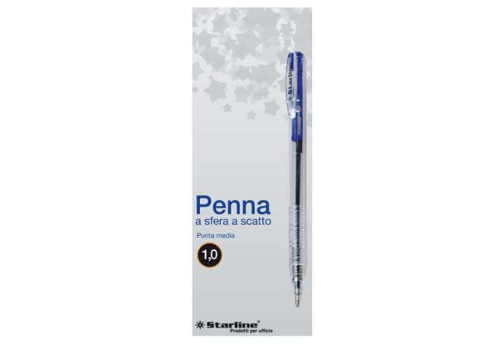 Immagine di Penna a sfera a scatto  - punta 1,0mm - blu - Starline - conf. 20 pezzi