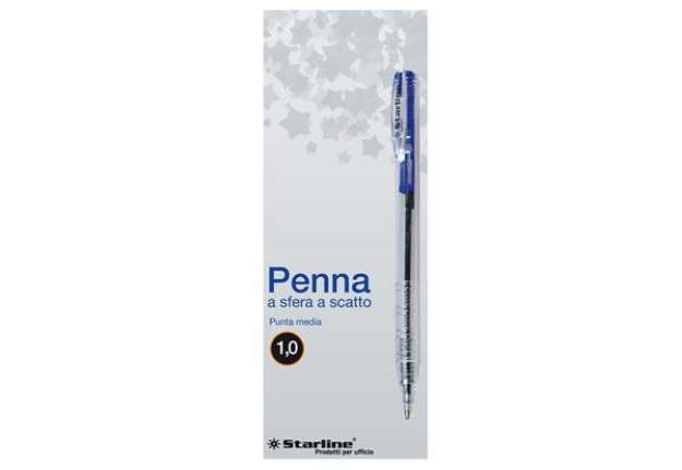 Immagine di Penna a sfera a scatto  - punta 1,0mm - blu - Starline - conf. 20 pezzi