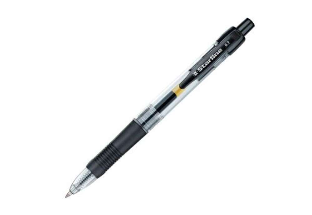 Immagine di Penna a sfera a scatto con inchiostro gel - punta fine 0,7mm - nero - Starline