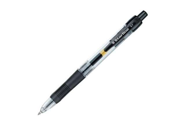 Immagine di Penna a sfera a scatto con inchiostro gel  - punta fine 0,7mm - nero - Starline