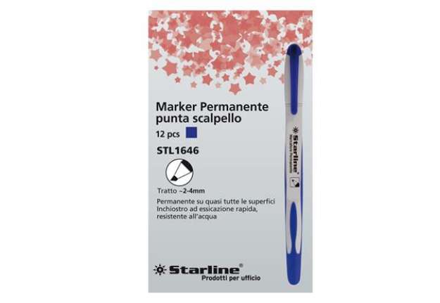 Immagine di Marcatore permanente Starline - punta a scalpello da 2,00-4,00mm - blu - Starline