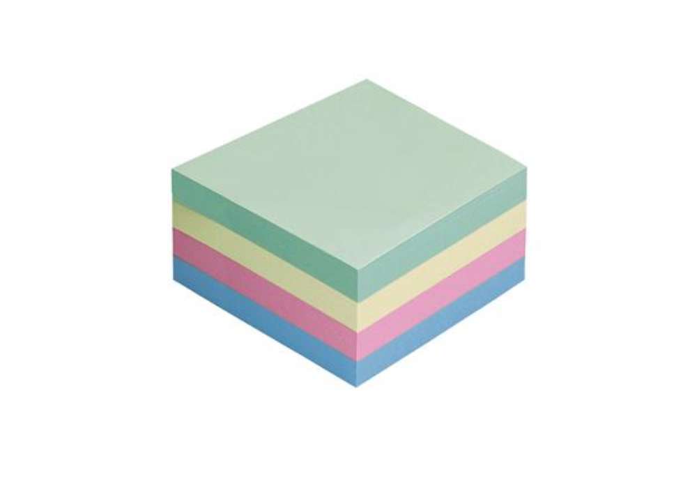 Immagine di Biglietti adesivi Cubo - assortito tenue - 75 x 75mm - 70gr - 400 fogli - Starline.