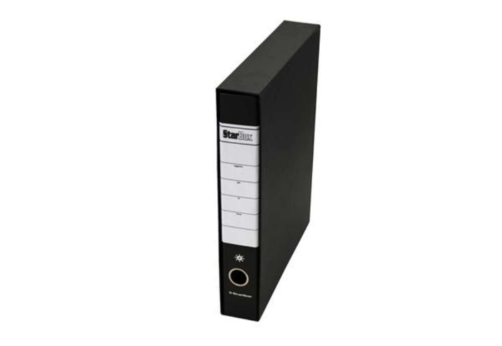 Immagine di Registratore Starbox - dorso 5 cm - protocollo 23 x 33 cm - nero - Starline