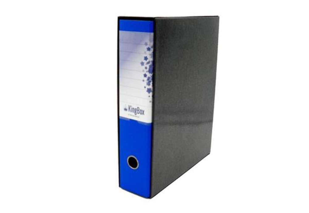 Immagine di Registratore Kingbox - dorso 8 cm - protocollo 23 x 33 cm - blu - Starline