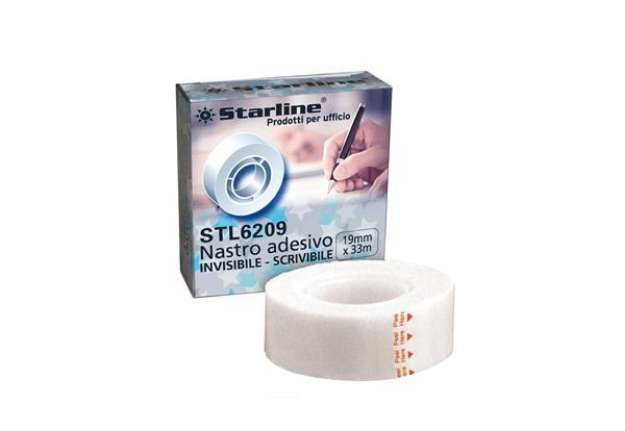 Immagine di Nastro adesivo scrivibile - invisibile - 1,9 cm x 33 m - trasparente - Starline