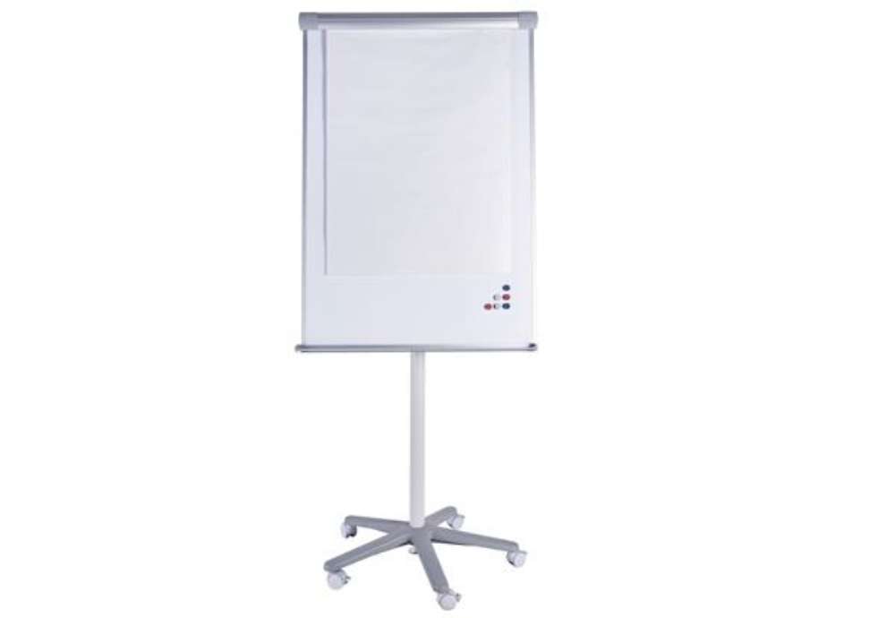 Immagine di Lavagna portablocco mobile - 70 x 100 cm - bianco - Starline