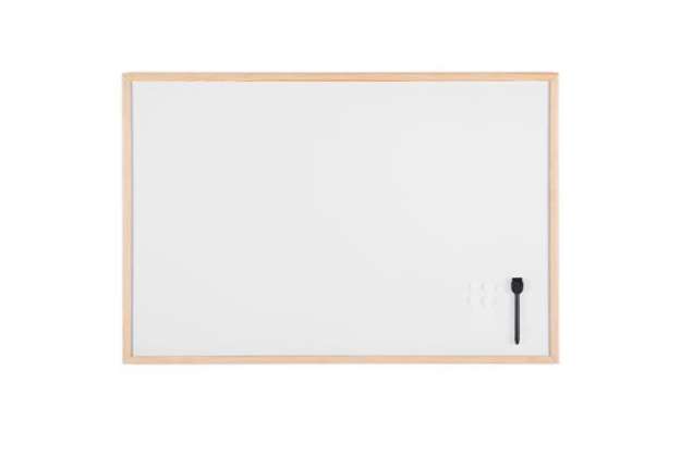 Immagine di Lavagna bianca magnetica - 60 x 90 cm - cornice legno - bianco - Starline