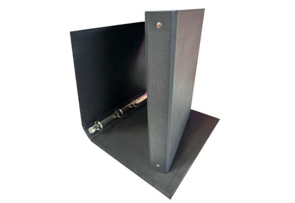 Immagine di Raccoglitore King - 22 x 30 cm - 4 anelli tondi 30 mm - dorso 4 cm - rivestimento in PP - nero - Sta