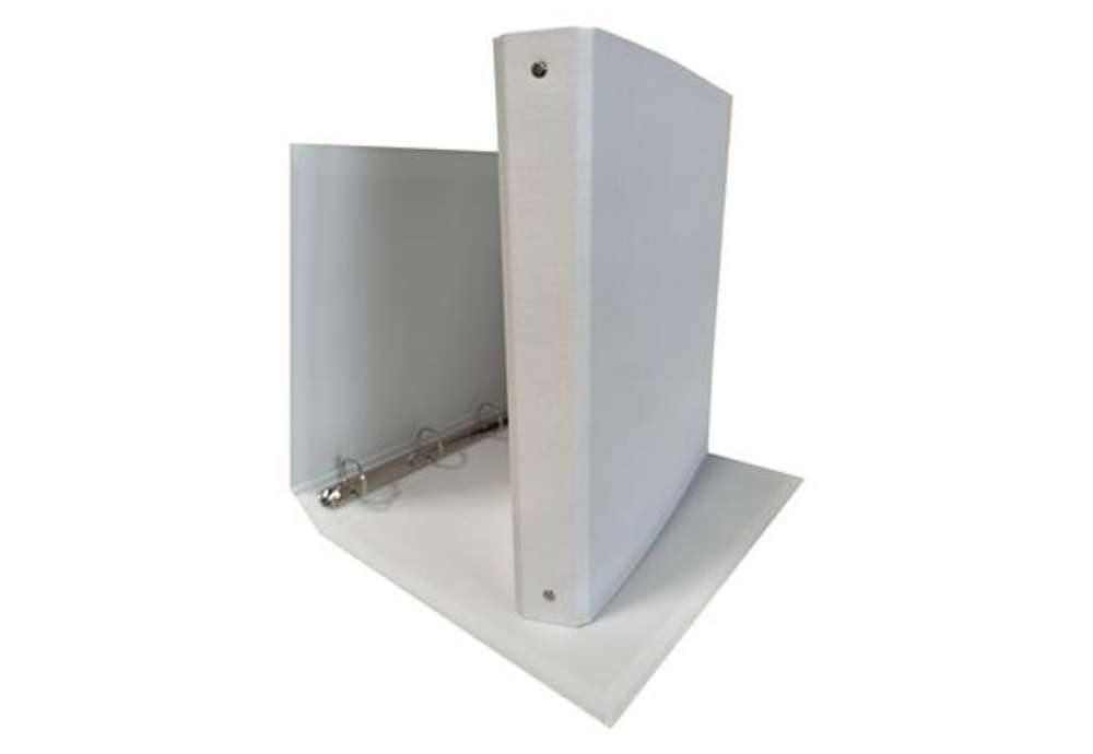 Immagine di Raccoglitore King - 22 x 30 cm - 4 anelli tondi 30 mm - dorso 4 cm - rivestimento in PP - bianco - S