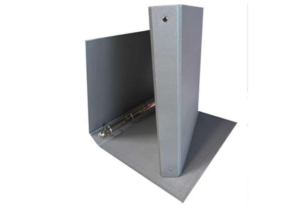 Immagine di Raccoglitore King - 22 x 30 cm - 4 anelli tondi 30 mm - dorso 4 cm - rivestimento in PP - grigio - S