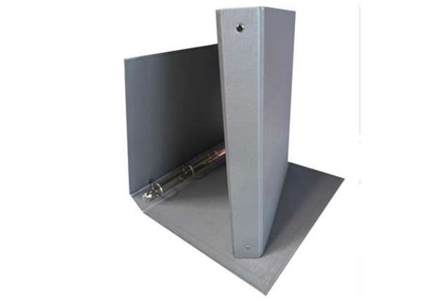 Immagine di Raccoglitore King - 4 anelli tondi 30 mm - dorso 4 cm - 22x30 cm - rivestimento in PPL - grigio - St