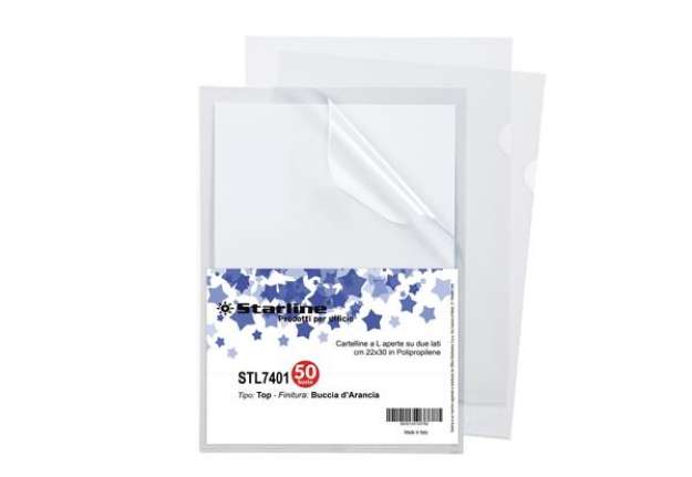 Immagine di Cartellina a L Top - buccia - 22 x 30 cm - trasparente - Starline - conf. 50 pezzi