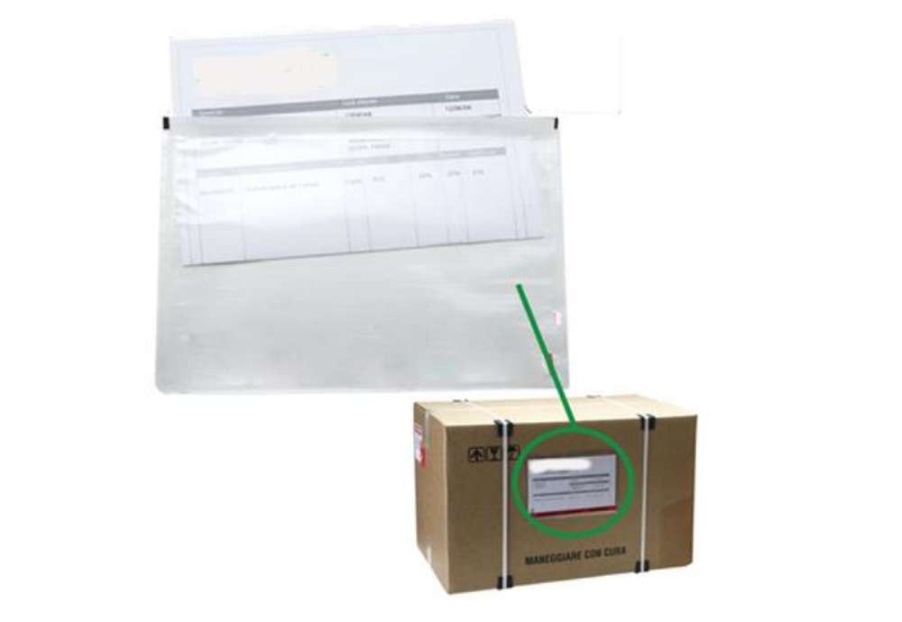 Immagine di Busta adesiva portadocumenti - senza stampa - 16 x 11 cm - PPL - trasparente - Starline - conf. 100