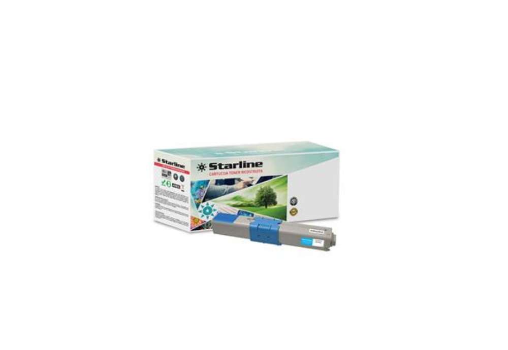 Immagine di Starline - Toner Ricostruito - per Oki - Ciano - 44469706 - 2.000 pag