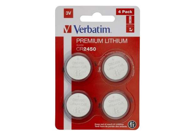 Immagine di Verbatim - Blister 4 MicroPile a pastiglia CR2450 - litio - 49535 - 3V