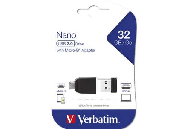 Immagine di Memoria usb2.0 32gb store 'n' stay nano + otg micro usb adapter