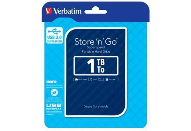 Immagine di Verbatim - Usb 3.0 portatile Store 'N'Go 9,5mm drive - Blu - 53200 - 1TB