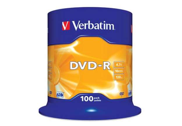 Immagine di Verbatim - Scatola 100 DVD-R - serigrafato - 43549 - 4,7GB