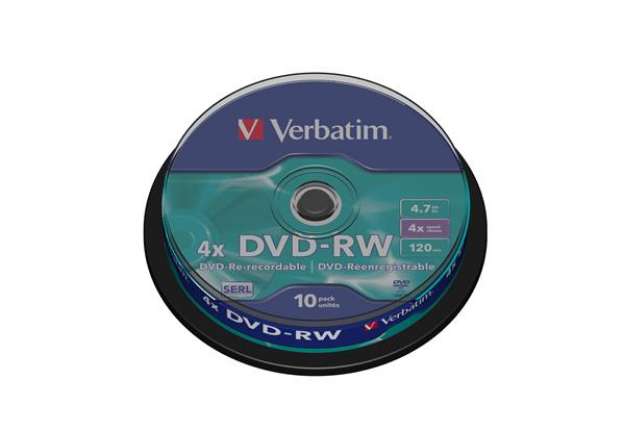 Immagine di Verbatim - Scatola 10 DVD-RW - serigrafato - 43552 - 4,7GB