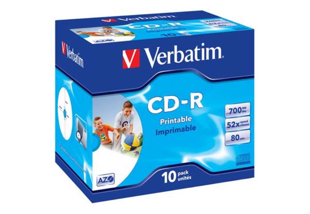 Immagine di Verbatim - Scatola 10 CD-R DataLife Plus - Jewel Case - 1X-52X - stampabile inkjet - 43325 - 700MB