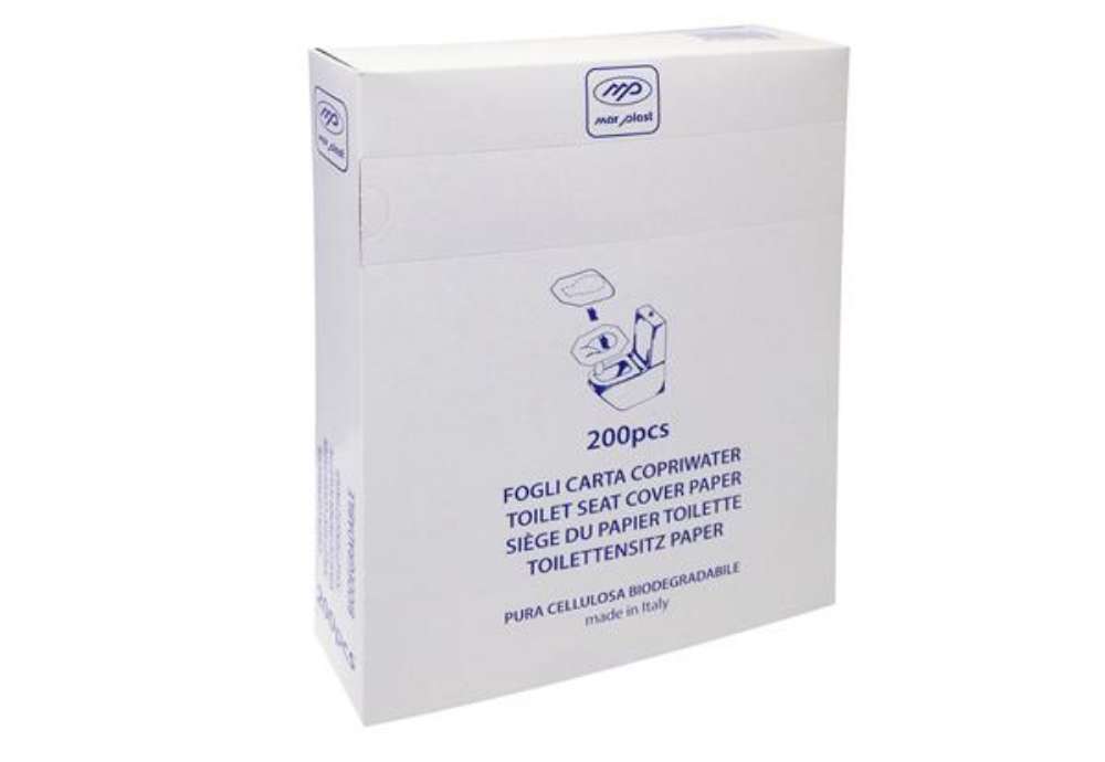 Immagine di Copriwater rettangolare - in carta - 42 x 37,5 cm - Mar Plast - conf. 200 pezzi