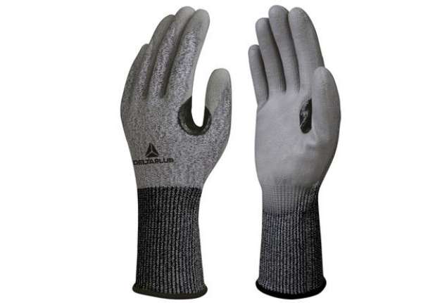 Immagine di Guanti antitaglio Venicut D09 - maglia softnocut - palmo in poliuretano - taglia 08 - grigio - Delta
