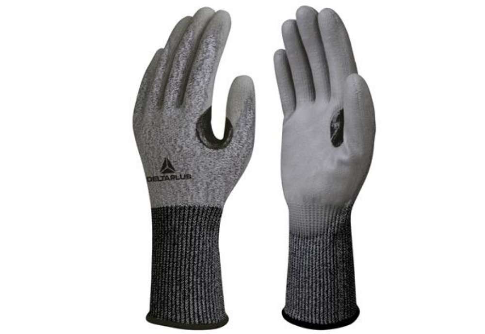Immagine di Guanti antitaglio Venicut D09 - maglia softnocut - palmo in poliuretano - taglia 10 - grigio - Delta