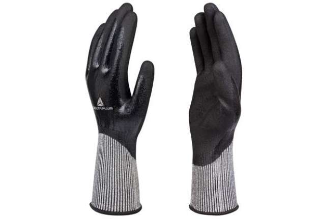 Immagine di Guanti antitaglio Venicut D04 - deltanocut - palmo in nitrile - taglia 10 - nero - Deltaplus