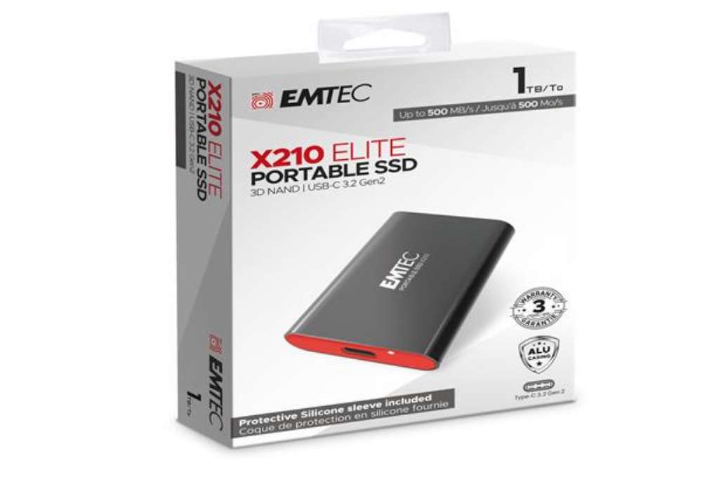 Immagine di Emtec - X210 External - 1024GG - con cover protettiva - ECSSD1TX210
