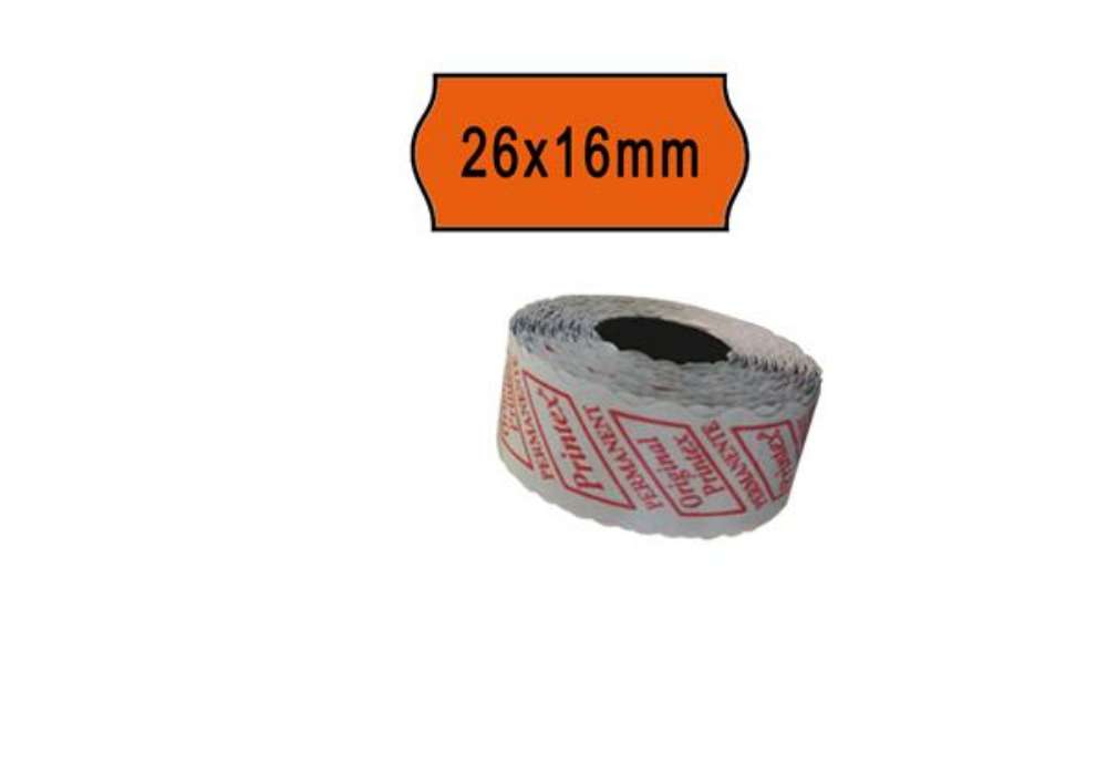 Immagine di Rotolo da 1000 etichette a onda per Printex Smart 16/2616 e Z Maxi 6/2616 - 26x16 mm - adesivo perma