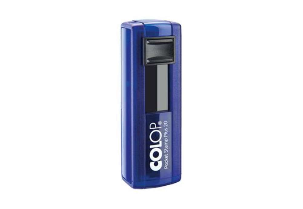 Immagine di Timbro Pocket Stamp Plus 20 - 14 x 38 mm - 4 righe - autoinchiostrante - blu indaco - Colop