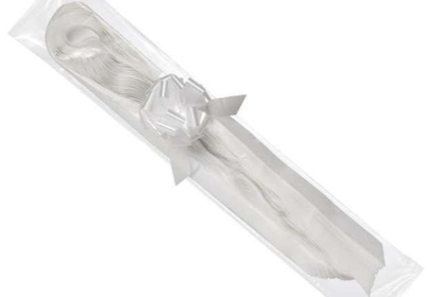 Immagine di Nastri strip 6800 - in polipropilene - bianco 01 - per fiocco autocomponibile - 50 mm - diametro 20