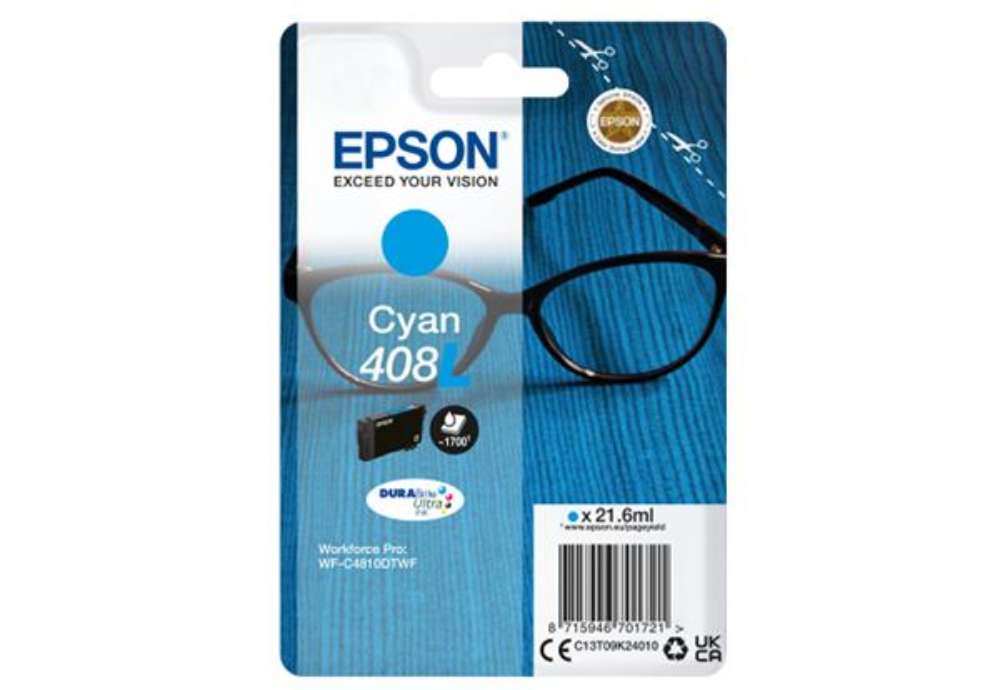 Immagine di Epson - Cartuccia DuraBrite Ultra 408L - Ciano - C13T09K24010