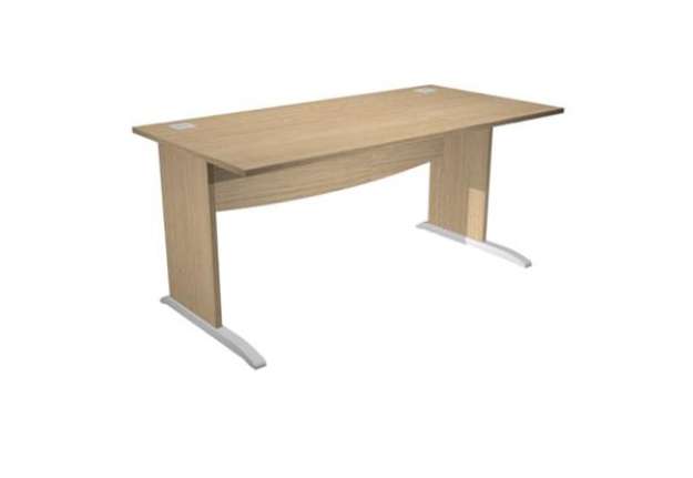 Immagine di Scrivania Operativa Agorà Basic - fianchi a L melaminico - 140 x 80 x H 73 cm - rovere