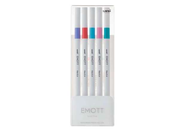 Immagine di Fineliner Emott - tratto 0.4 mm - colori assortiti candy pop - Uni Mitsubishi - conf. 5 pezzi