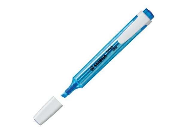 Immagine di Evidenziatore Swing Cool - punta a scalpello - tratto 1 - 4 mm - azzurro - Stabilo