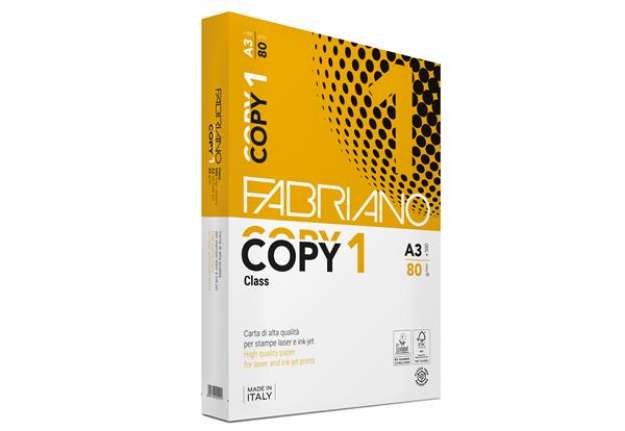 Immagine di Carta copy1 class - A3 - 80 gr - bianco - Fabriano - conf. 500 fogli