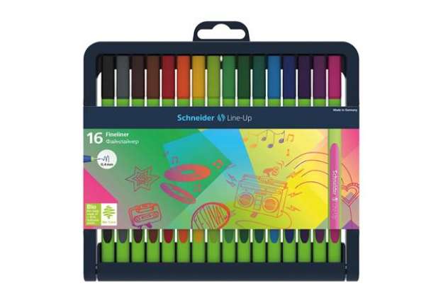 Immagine di Fineliner Line-Up - punta 0,4mm -  colori assortiti - Schneider - astuccio 16 pezzi