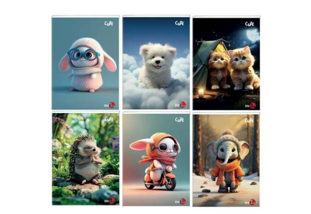 Immagine di Maxiquaderno Cute fantasia - A4 - 40+2 fogli - 80gr - 1rigo c/margine - BM