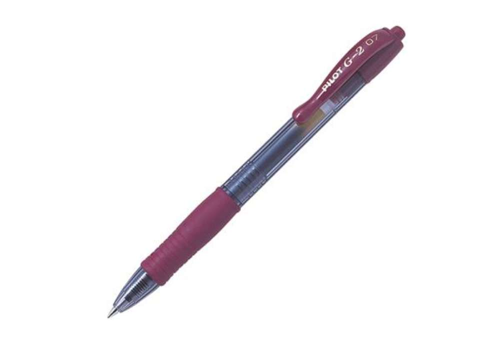 Immagine di Roller gel a scatto G-2+ - punta 0,7mm - bordeaux - Pilot