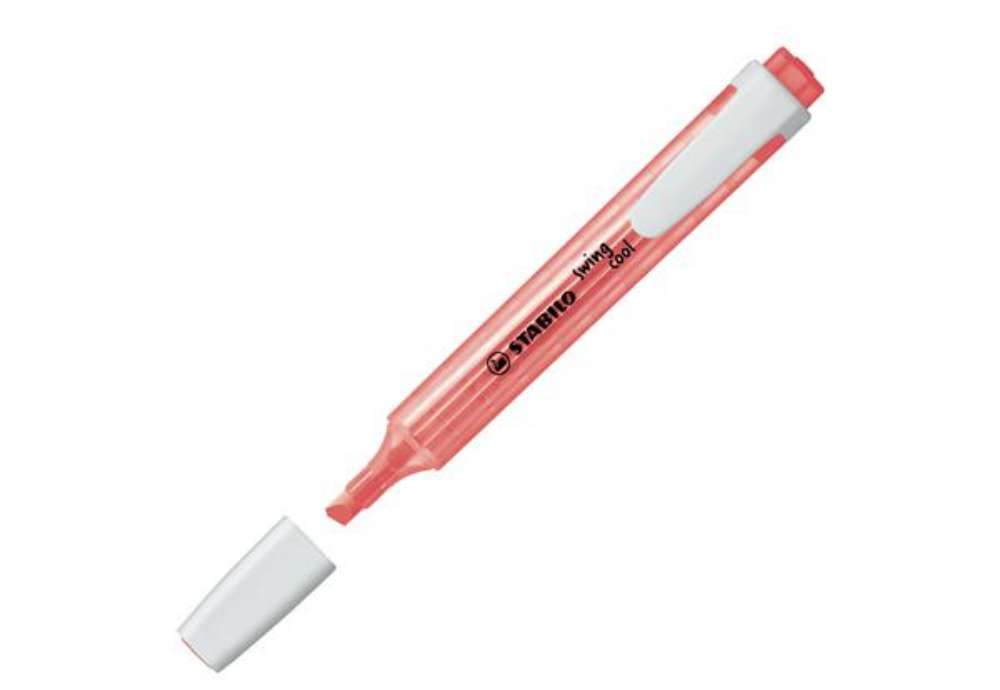Immagine di Evidenziatore Swing Cool - punta a scalpello - tratto 1 - 4 mm - rosso - Stabilo