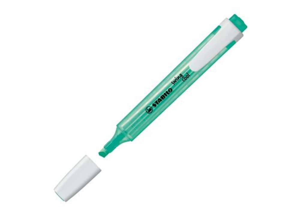 Immagine di Evidenziatore Swing Cool - punta a scalpello - tratto 1 - 4 mm - turchese - Stabilo