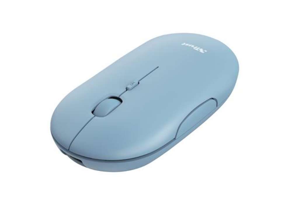 Immagine di Mouse Puck - ultrasottile - wireless - ricaricabile - azzurro - Trust