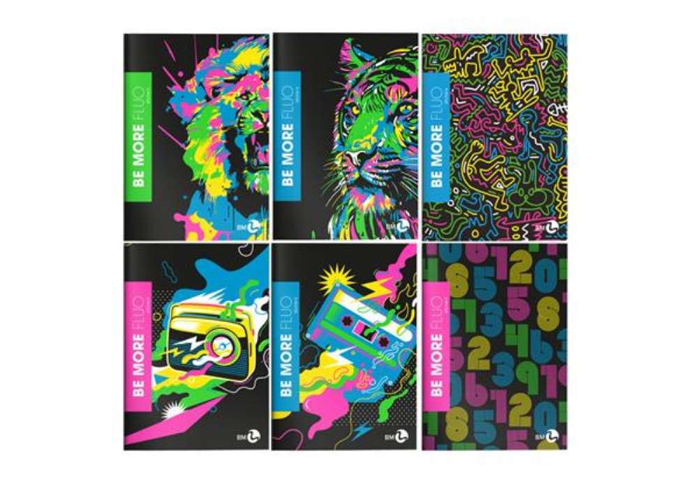 Immagine di Maxiquaderno Be more Fluo - A4 - rigo di 3a - 36+2 fogli - 100gr - BM
