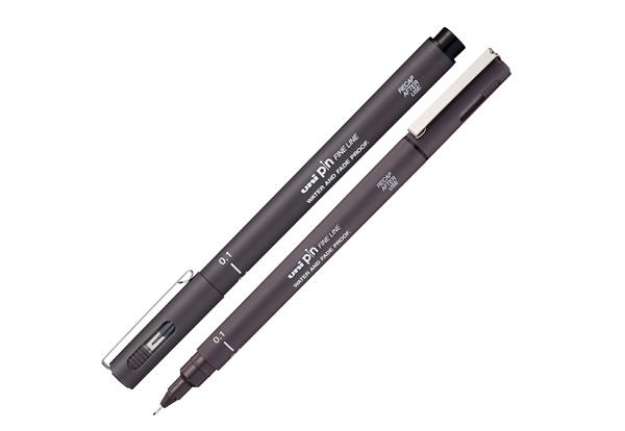 Immagine di Pin fineliner - punta 0.1 mm - grigio scuro - Uni Mitsubishi