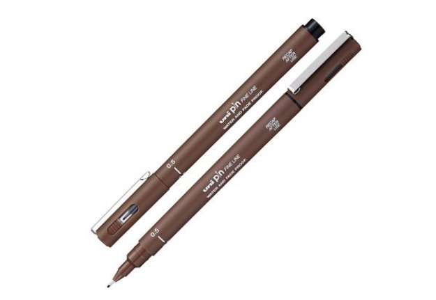 Immagine di Pin fineliner - punta 0.5 mm - seppia - Uni Mitsubishi