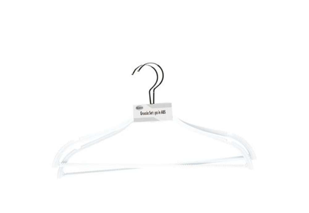 Immagine di Gruccia - antiscivolo - 42 x 0,6 cm - bianco - King Collection - conf. 2 pezzi